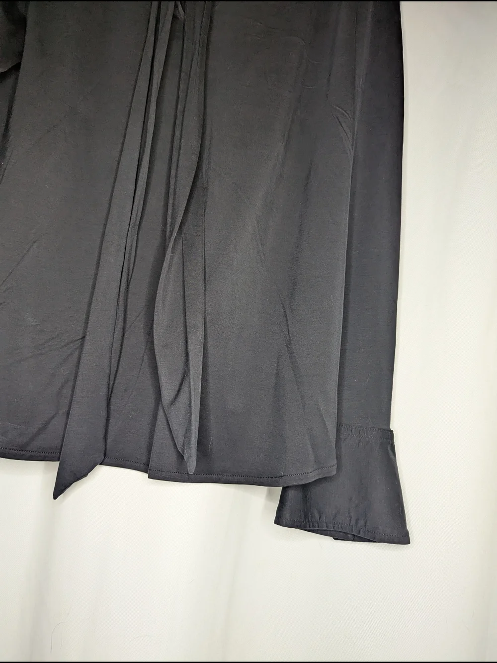 LOFT Black Tie-Neck Blouse